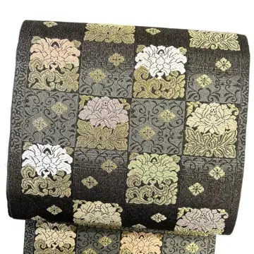 미착용 후쿠로 오비 당직 이치마츠 모란 하나비시 금실 기모노 042b p