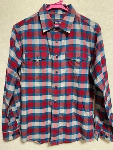 patagonia 체크 무늬 긴팔 셔츠 오가닉 코튼 셔츠 XS