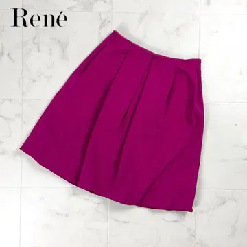 르네 벌룬 니트 스커트 버블 스커트 무릎 기장 마젠타 36*BD1118