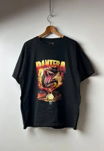 PANTERA 밴드 티셔츠 헤비메탈 반팔 티셔츠 블랙 뱀 스네이크 L