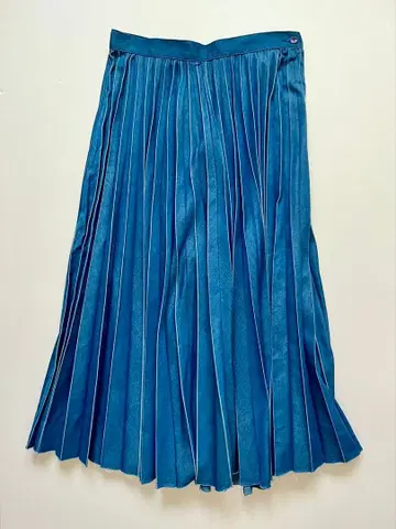 [새상품급] Ne-net 데님 플리츠 롱 스커트 면