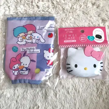 새상품 산리오 키티 주얼 케이스 보틀 홀더 세트