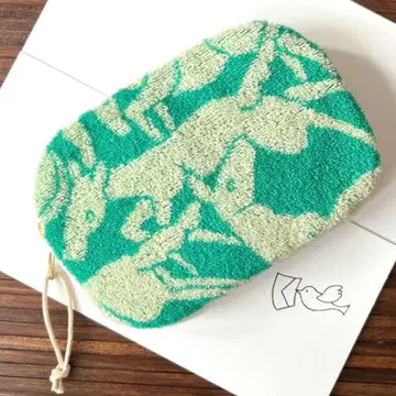 미나 페르호넨 동글동글 얇은 타입 파우치 papurikko green