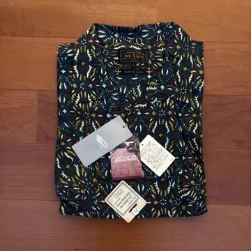 택 포함 미사용 새상품 BEAMS 블록 프린트 아로하 셔츠 XL