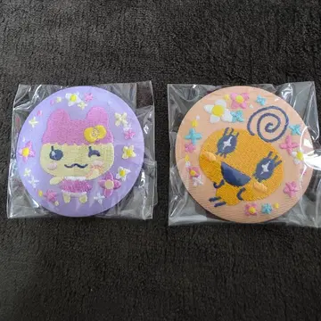 다마고치 자수 캔뱃지 2종 세트 메메치, 차마메치