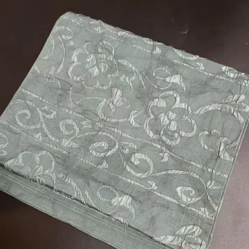 C130 치도리야 후쿠로 오비 전통 꽃 청록색