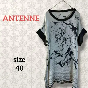 안테네 [ 40 ] 빅 플라워 프린트 실크 튜닉 일본제 이탈리아 원단