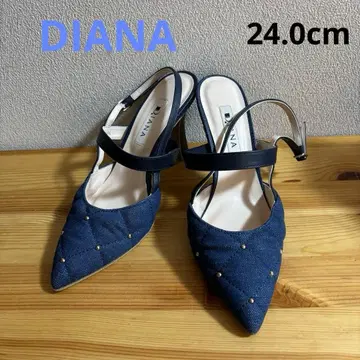 DIANA 다이애나 뮬 데님 퀼팅 비쥬 펌프스 24.0cm