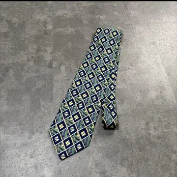 기하학 패턴 넥타이 청록색