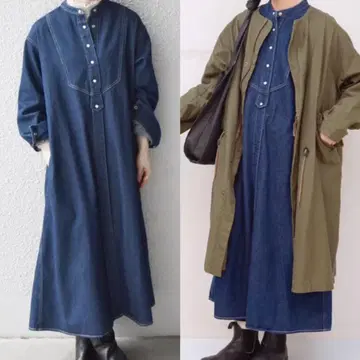 SHIPS any 데님 부잠 셔츠 원피스