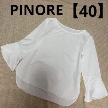 PINORE 피노레 프릴 소매 블라우스 상의 화이트 L