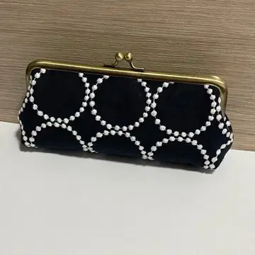 미나 페르호넨 가마구치 파우치 핸드메이드 탬버린 네이비