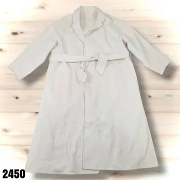 PLST 화이트 롱 코트 벨트 포함 M 2450