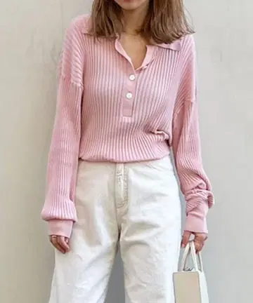 ETRE TOKYO 루지 폴로 니트 풀오버