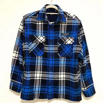 새상품급 GU 체크 무늬 플란넬 셔츠 S 블루