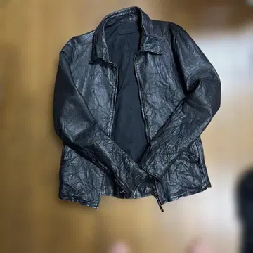 junhashimoto 블랙 가죽 싱글 라이더 자켓