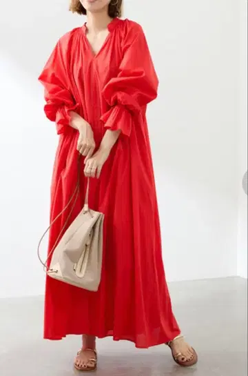 FRAMeWORK 개더 원피스 RED