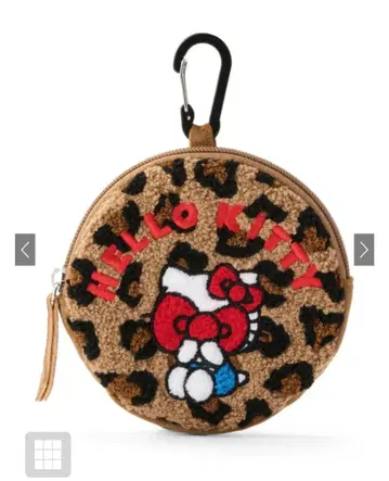 헬로키티 레오파드 무늬 사가 서클 파우치