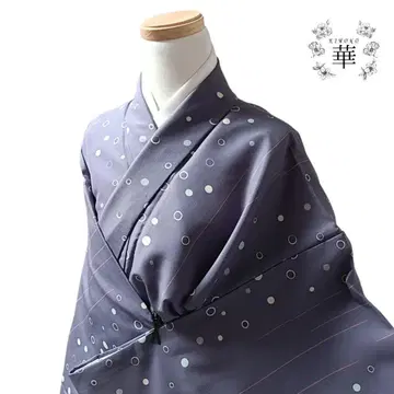 1230 기모노 이중 기모노 화학 섬유 코몬 보라색 도트