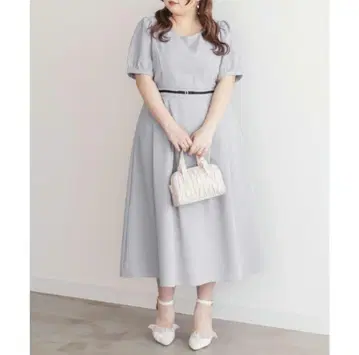 clette 퍼프 슬리브 롱 원피스 3L