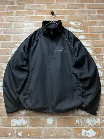 00s mercedes-benz 나일론 자켓 하프 지퍼 블랙 벤츠