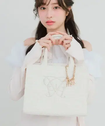 OLIVE de OLIVE Aimerianejoie 자수 미니 토트백