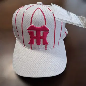 한신 타이거즈 화이트 스트라이프 야구 모자