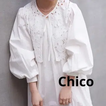 Chico 멀티웨이 티어드 롱 원피스 레이스 베스트 화이트