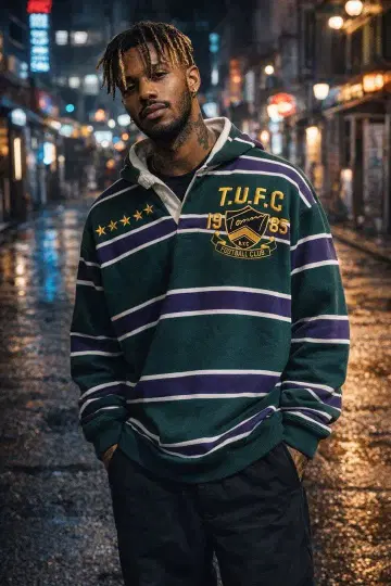 레어 Tommy Hilfiger T.U.F.C 풋볼 클럽 후드티