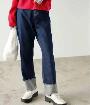 ZOZOTOWN GeeRA 2022AW 롤업 스트레이트 데님 팬츠