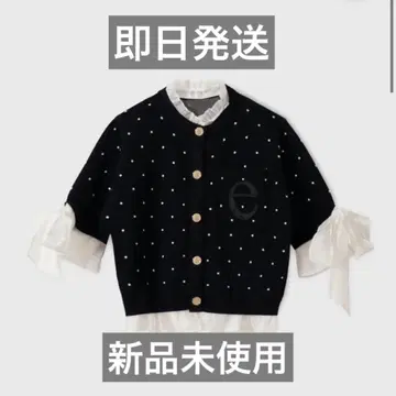 eimy istoire 하프 슬리브 가디건 도트 무늬 당일 발송