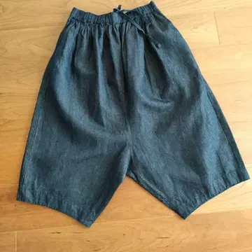 트래블 매뉴얼 벌룬 팬츠 린넨 데님