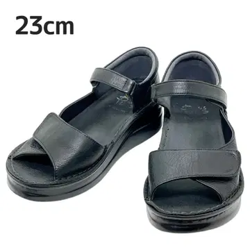 [ 새상품급 ] Put's 통굽 가죽 샌들 일본제 23cm 블랙