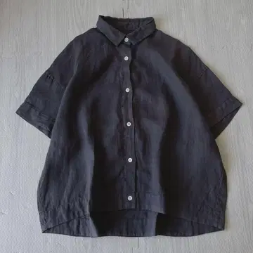 프레임워크 Framework 린넨 반팔 셔츠 그레이 린넨 100% F