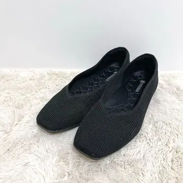 비바 VIVAIA 40 25.5cm 스퀘어토 블랙 플랫슈즈