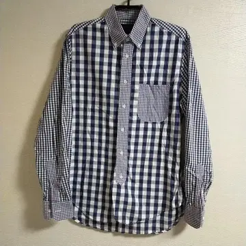 새상품급 깃먼 브라더스 gitman bros 체크 셔츠 절개 네이비