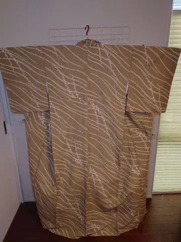 새상품급 시츠케 부착 워셔블 기모노 코몬 이중 기모노 Lsize 코우야