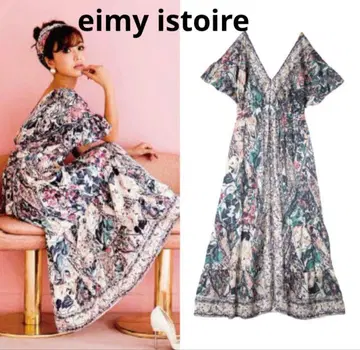 eimy istoire 앤티크 스카프 패턴 롱 원피스 새상품급