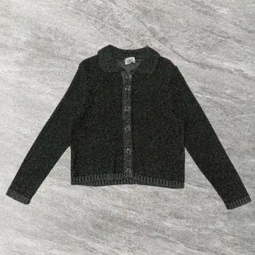 00's 빈티지 ed 다크 그레이 니트 가디건 마 혼방 y2k