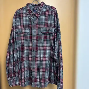Faded Glory 2XL 빨검 체크 플란넬 셔츠