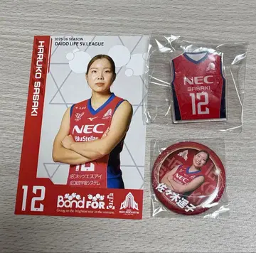NEC 레드 로케츠 가와사키 사사키 하루코 클립 캔뱃지 엽서