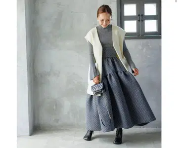 BLUELEA 블루레아 자카드 서스펜더 스커트 38