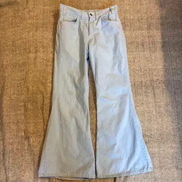 70s 빈티지 플레어 팬츠 TALON 벨보텀 스카이블루 구제 의류