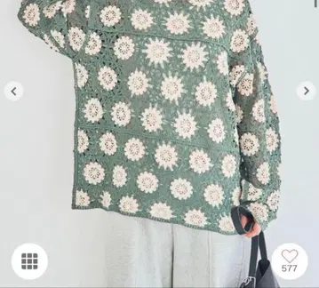 사만사 모스모스 모티브 편직 니트 풀오버