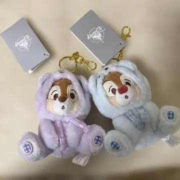 디즈니 스토어 칩과 데일 봉제 인형 키체인 플러시 두 개