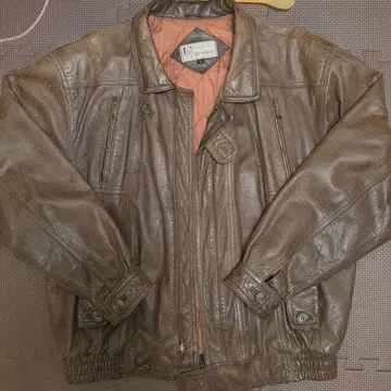 브라운 가죽 싱글 라이더 자켓