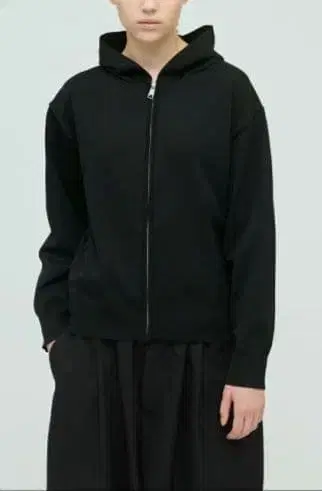 미즈이로 인드 지퍼 후드 니트 풀오버