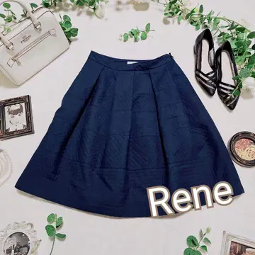 새상품급 Rene 루네 와플 절개 스커트 네이비 36