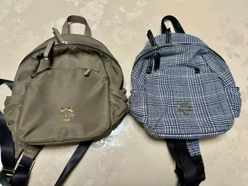 사만사 베가 사이드 리본 백팩 체크 카키