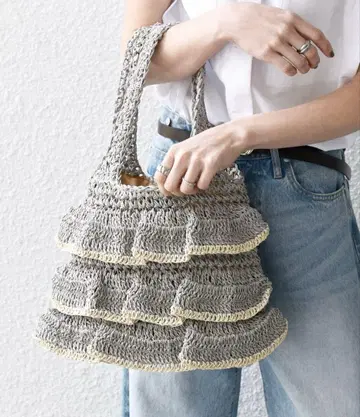 SHIPS any: 바이컬러 프릴 페이퍼 토트 백